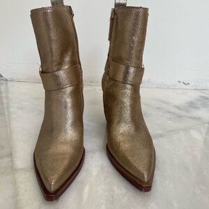 Dolce Vita Shimmering Gold Ankle Boots